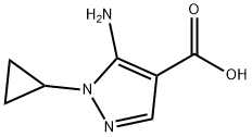 1H-Pyrazole-4-carboxylic acid, 5-amino-1-cyclopropyl- Struktur