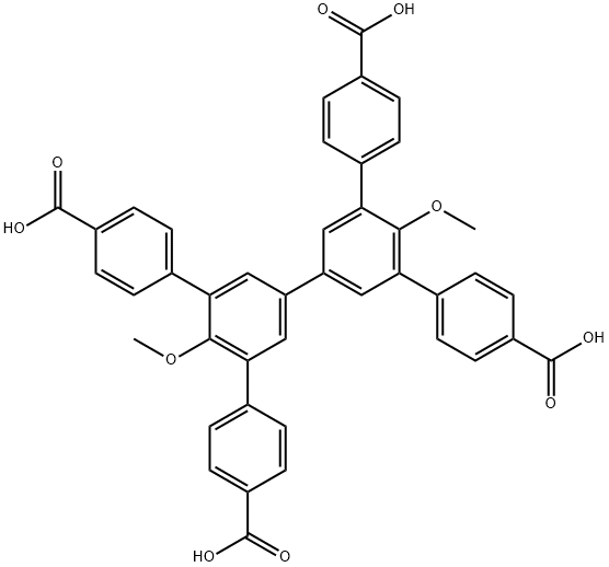[1,1':3',1'':3'',1'''-Quaterphenyl]-4,4'''-dicarboxylic acid, 5',5''-bis(4-carboxyphenyl)-4'',6'-dimethoxy- 結(jié)構(gòu)式