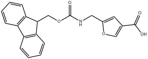 3-Furancarboxylic acid, 5-[[[(9H-fluoren-9-ylmethoxy)carbonyl]amino]methyl]- Struktur