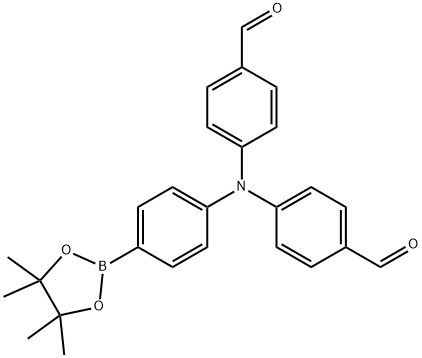 Benzaldehyde, 4,4'-[[4-(4,4,5,5-tetramethyl-1,3,2-dioxaborolan-2-yl)phenyl]imino]bis- Struktur