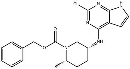 1-?Piperidinecarboxylic acid, 5-?[(2-?chloro-?7H-?pyrrolo[2,?3-?d]?pyrimidin-?4-?yl)?amino]?-?2-?methyl-?, phenylmethyl ester, (2S,?5R)?-|2042650-65-5