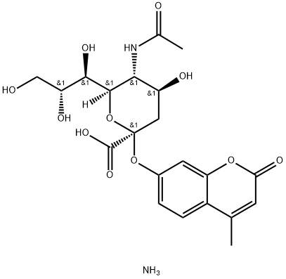 4-Methylumbelliferyl N-acetyl-a-D-neuraminic acid ammonium Struktur
