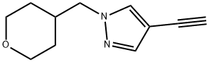 4-Ethynyl-1-[(4-tetrahydropyranyl)methyl]pyrazole Struktur