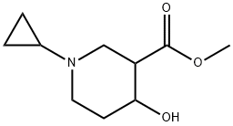 3-Piperidinecarboxylic acid, 1-cyclopropyl-4-hydroxy-, methyl ester Struktur
