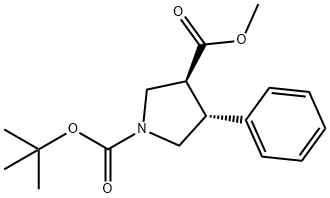 1-tert-Butyl 3-methyl (3S,4R)-4-phenylpyrrolidine-1,3-dicarboxylate, 2140264-81-7, 結構式
