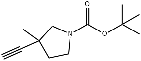 1-Pyrrolidinecarboxylic acid, 3-ethynyl-3-methyl-, 1,1-dimethylethyl ester Struktur