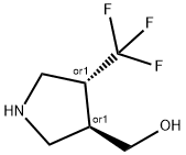 rac-[(3R,4R)-4-(trifluoromethyl)pyrrolidin-3-yl]methanol, trans Struktur