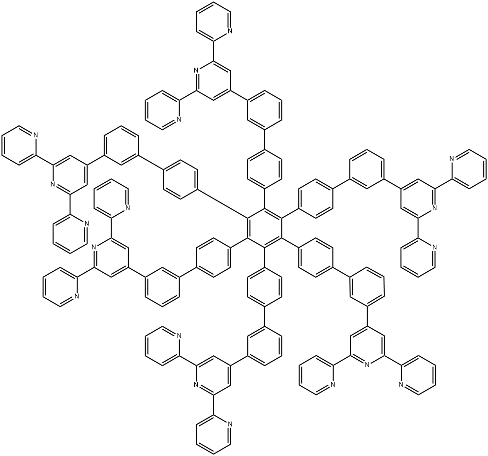 1,2,3,4,5,6-hexa (4'-biphenyl-3'-tripyridinyl) benzene 結(jié)構(gòu)式