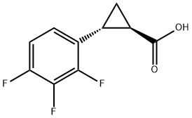 trans-2-(2，3，4-trifluorophenyl)cyclopropane-1-carboxylic acid Struktur