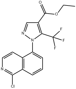 1H-Pyrazole-4-carboxylic acid, 1-(1-chloro-5-isoquinolinyl)-5-(trifluoromethyl)-, ethyl ester Struktur