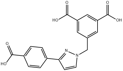 5-[(3-(4-carboxyphenyl)-1H-pyrazol-1-yl)methyl]isophthalic acid Struktur