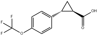 trans-2-(4-(trifluoromethoxy)phenyl)cyclopropane-1-carboxylic acid Structure