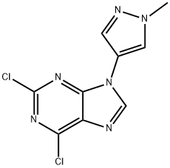 2,6-dichloro-9-(1-methyl-1H-pyrazol-4-yl)-9H-purine Struktur