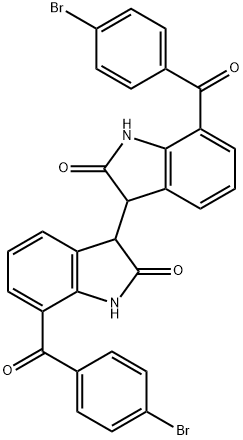 [3,3'-Bi-2H-indole]-2,2'-dione, 7,7'-bis(4-bromobenzoyl)-1,1',3,3'-tetrahydro- Structure