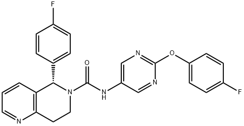 1,6-Naphthyridine-6(5H)-carboxamide, N-[2-(4-fluorophenoxy)-5-pyrimidinyl]-5-(4-fluorophenyl)-7,8-dihydro-, (5S)-|化合物 T10476