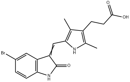 PDGFR/VEGFR2 Tyrosine Kinase Inhibitor, 5-Br SU6668 - CAS 251356-32-8 - Calbiochem Struktur