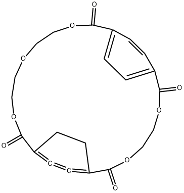 3,6,13,16,19-Pentaoxatricyclo[19.2.2.28,11]heptacosa-8,9,10,21,23,24-hexaene-2,7,12,20-tetrone Structure