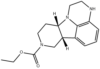 1H-Pyrido[3',4':4,5]pyrrolo[1,2,3-de]quinoxaline-8(7H)-carboxylic acid, 2,3,6b,9,10,10a-hexahydro-, ethyl ester, (6bR,10aS)- 結(jié)構(gòu)式