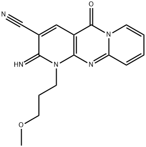 2-imino-1-(3-methoxypropyl)-5-oxodipyrido[1,2-d:3',4'-f]pyrimidine-3-carbonitrile Structure