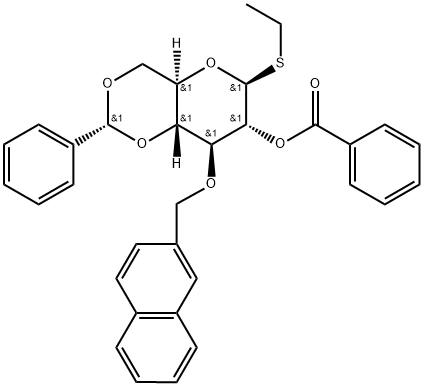 Ethyl 2-O-benzoyl-3-O-(2-methylnaphthyl)-4,6-O-benzylidene-1-thio-β-D-glucopyranoside|Ethyl 2-O-benzoyl-3-O-(2-methylnaphthyl)-4,6-O-benzylidene-1-thio-β-D-glucopyranoside
