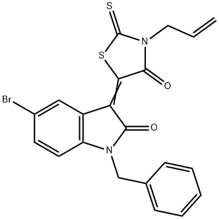 (5Z)-5-(1-benzyl-5-bromo-2-oxoindol-3-ylidene)-3-prop-2-enyl-2-sulfanylidene-1,3-thiazolidin-4-one Struktur