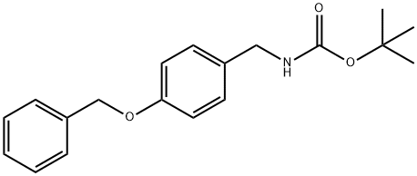 Carbamic acid, N-[[4-(phenylmethoxy)phenyl]methyl]-, 1,1-dimethylethyl ester Struktur