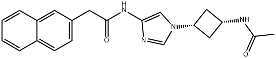 2-Naphthaleneacetamide, N-[1-[cis-3-(acetylamino)cyclobutyl]-1H-imidazol-4-yl]- Struktur