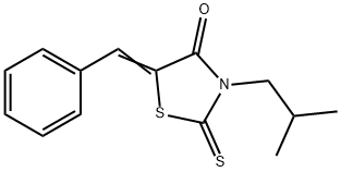 (5Z)-5-benzylidene-3-(2-methylpropyl)-2-sulfanylidene-1,3-thiazolidin-4-one Struktur