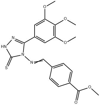 methyl 4-[(E)-[5-sulfanylidene-3-(3,4,5-trimethoxyphenyl)-1H-1,2,4-triazol-4-yl]iminomethyl]benzoate Struktur