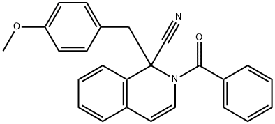 2-BENZOYL-1-(4-METHOXYBENZYL)-1,2-DIHYDROISOQUINOLINE-1-CARBONITRILE, 61010-37-5, 結(jié)構(gòu)式