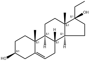 17α-Pregn-5-ene-3β,17-diol Struktur