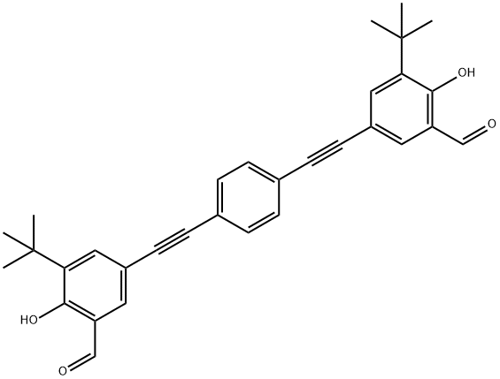 Benzaldehyde,3,3'-(1,4-phenylenedi-2,1-ethynediyl)bis[5-(1,1-dimethylethyl)-6-hydroxy- Struktur