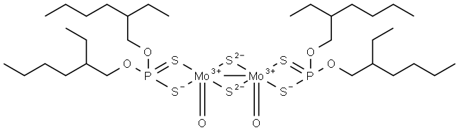 Molybdenum, bisO,O-bis(2-ethylhexyl) phosphorodithioato-.kappa.S,.kappa.Sdioxodi-.mu.-thioxodi-, (Mo-Mo) Struktur