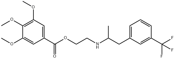 Benzoic acid, 3,4,5-trimethoxy-, 2-[[1-methyl-2-[3-(trifluoromethyl)phenyl]ethyl]amino]ethyl ester Struktur