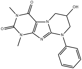 7-hydroxy-1,3-dimethyl-9-phenyl-7,8-dihydro-6H-purino[7,8-a]pyrimidine-2,4-dione Struktur