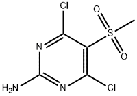 4,6-dichloro-5-methylsulfonylpyrimidin-2-amine, 78744-34-0, 結構式