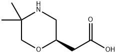 2-Morpholineacetic acid, 5,5-dimethyl-, (2R)- 結構式