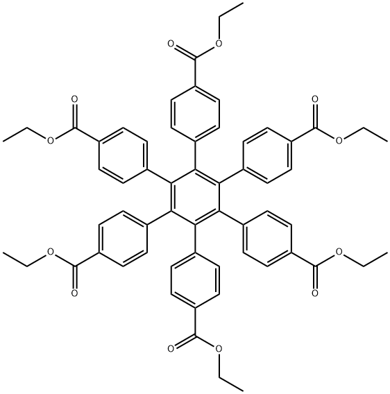 [1,1':2',1''-Terphenyl]-4,4''-dicarboxylic acid, 3',4',5',6'-tetrakis[4-(ethoxycarbonyl)phenyl]-, diethyl ester (9CI) Struktur