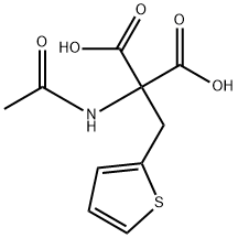 Propanedioic acid, 2-(acetylamino)-2-(2-thienylmethyl)- Struktur