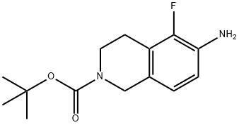 2(1H)-Isoquinolinecarboxylic acid, 6-amino-5-fluoro-3,4-dihydro-, 1,1-dimethylethyl ester Struktur