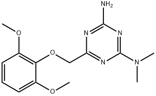 6-[(2,6-dimethoxyphenoxy)methyl]-2-N,2-N-dimethyl-1,3,5-triazine-2,4-diamine Structure