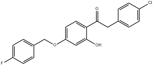 JR-7004, 1-(4-(4-Fluorobenzyloxy)-2-hydroxyphenyl)-2-(4-chlorophenyl)ethanone, 97% Struktur