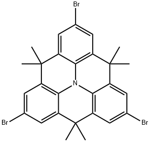 2,6,10-tribromo-4,4,8,8,12,12-hexamethyl-8,12-dihydro-4H-benzo[1,9]quinolizino[3,4,5,6,7-defg]acridine, 928642-02-8, 結構式