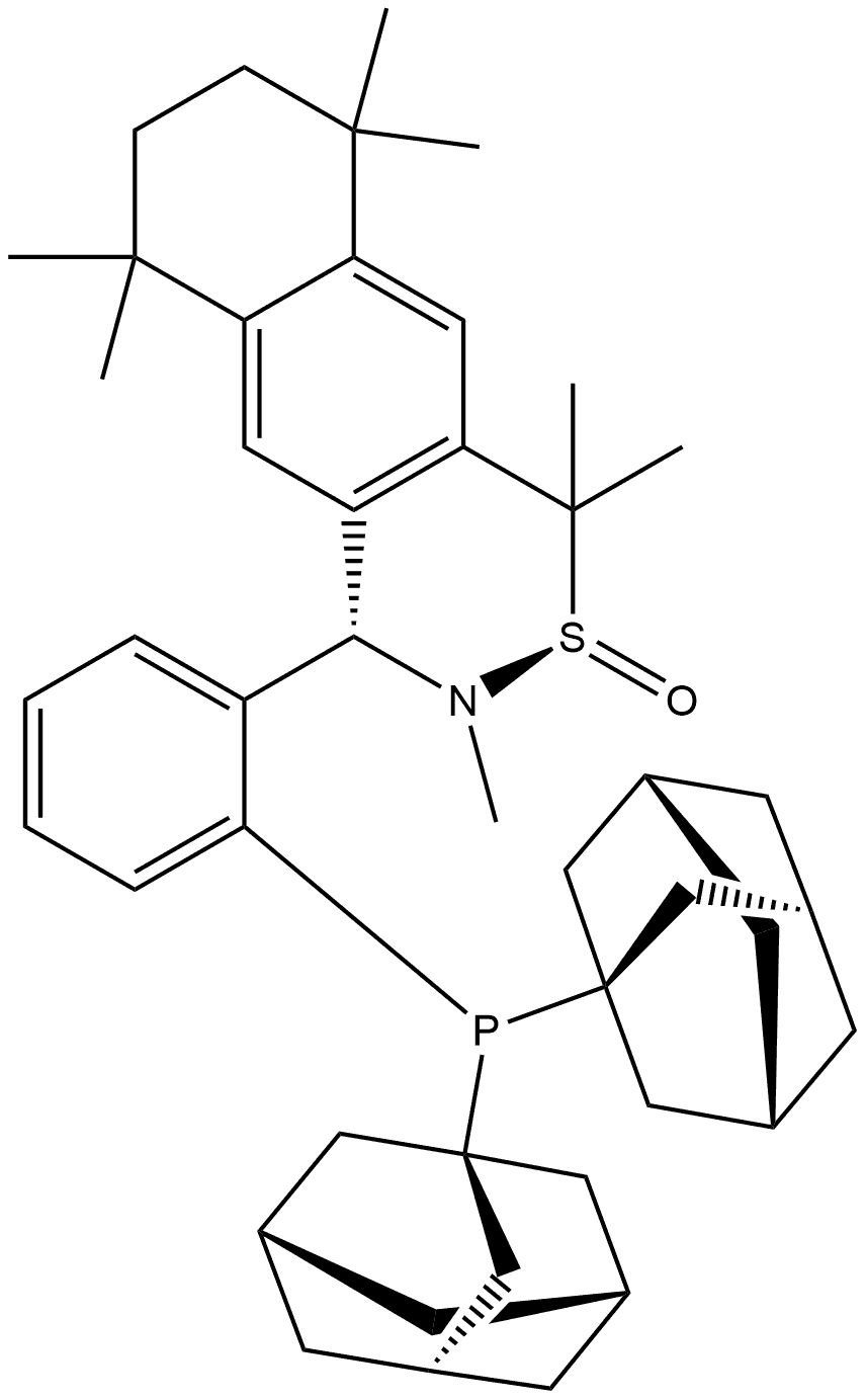 [S(R)]-N-((S)-(2-(Diadamantanphosphino)phenyl)(5,6,7,8-tetrahydro-5,5,8,8-tetramethyl-2-naphthalenyl)methyl]-N,2-dimethyl-2-propanesulfinamide Struktur