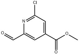 4-Pyridinecarboxylic acid, 2-chloro-6-formyl-, methyl ester Struktur