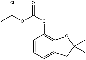 Carbonic acid, 1-chloroethyl 2,3-dihydro-2,2-dimethyl-7-benzofuranyl ester Struktur