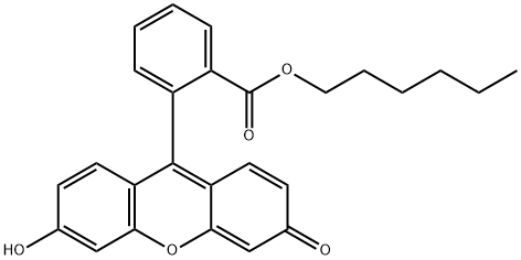Benzoic acid, 2-(6-hydroxy-3-oxo-3H-xanthen-9-yl)-, hexyl ester Struktur