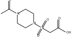 Acetic acid, 2-[(4-acetyl-1-piperazinyl)sulfonyl]- Struktur