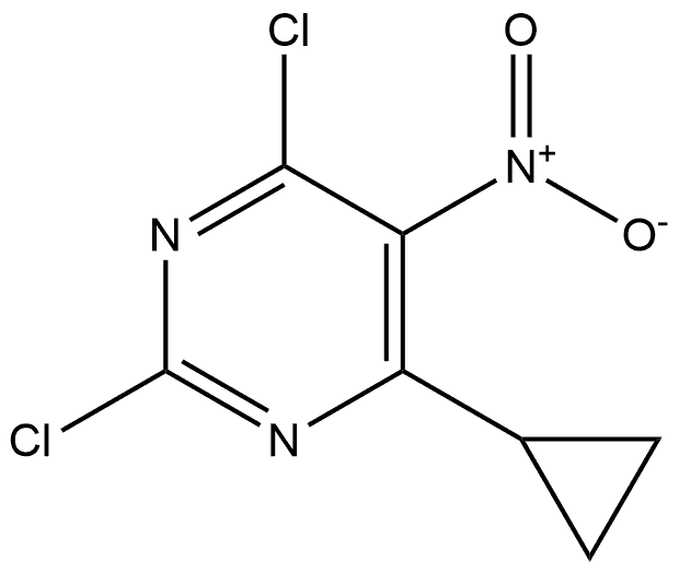 2,4-Dichloro-6-cyclopropyl-5-nitropyrimidine Struktur