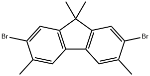 9H-Fluorene, 2,7-dibromo-3,6,9,9-tetramethyl- Struktur